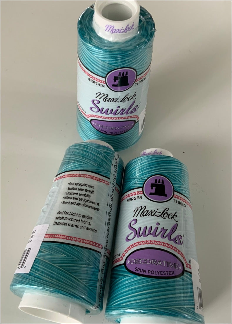 Maxilock swirls overlocker thread Bluewater ice
