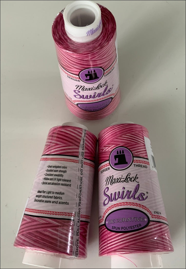 Maxilock swirls overlocker thread raspberry-vanilla